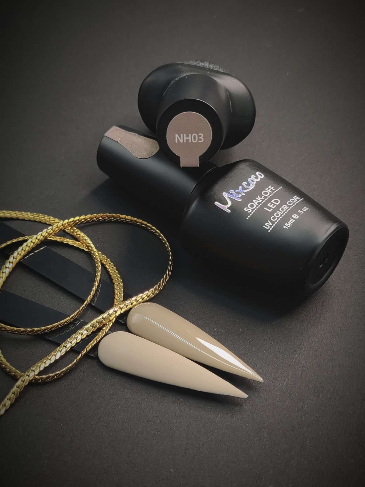 NH-003 Ημιμόνιμο Βερνίκι Mixcoco 15ml Grey Flavor (Μπεζ-Γκρι)