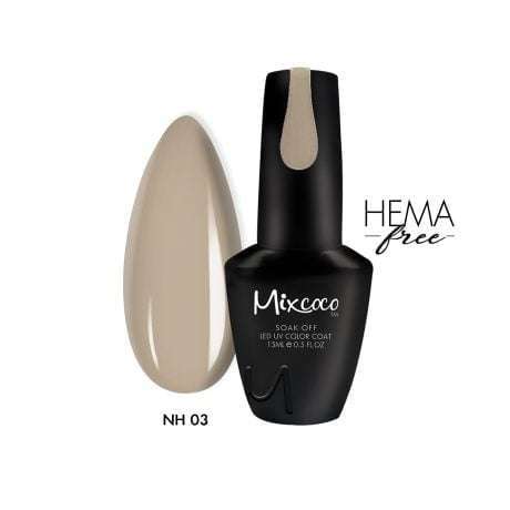 NH-03 Ημιμόνιμο Βερνίκι Mixcoco 15ml Grey Flavor (Μπεζ-Γκρι)