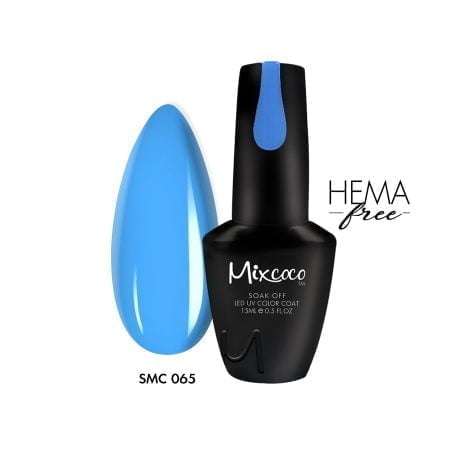 SMC 065 Ημιμόνιμο Βερνίκι Mixcoco 15ml (Έντονο Γαλάζιο-Μπλε)