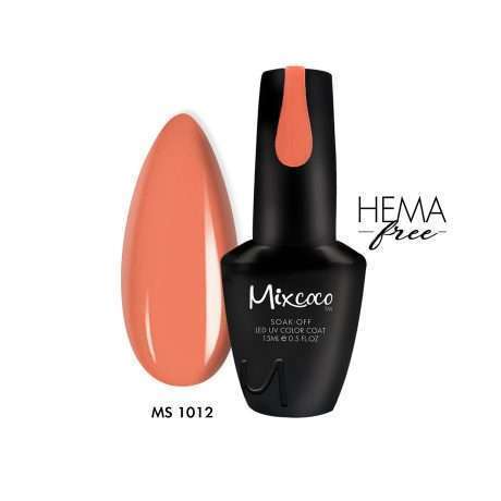 MS-1012 Ημιμόνιμο Βερνίκι Mixcoco 15ml (Ροζ Ροδακινί)