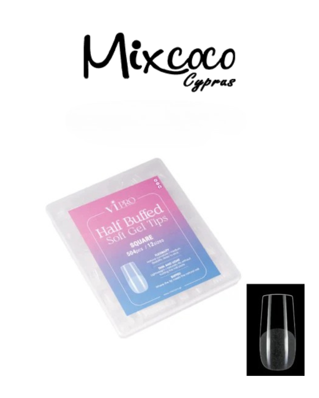 HALF BUFFED SOFT GEL TIPS SQUARE