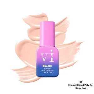 ENAMEL LIQUID POLY GEL 21 CORAL POP 15ML