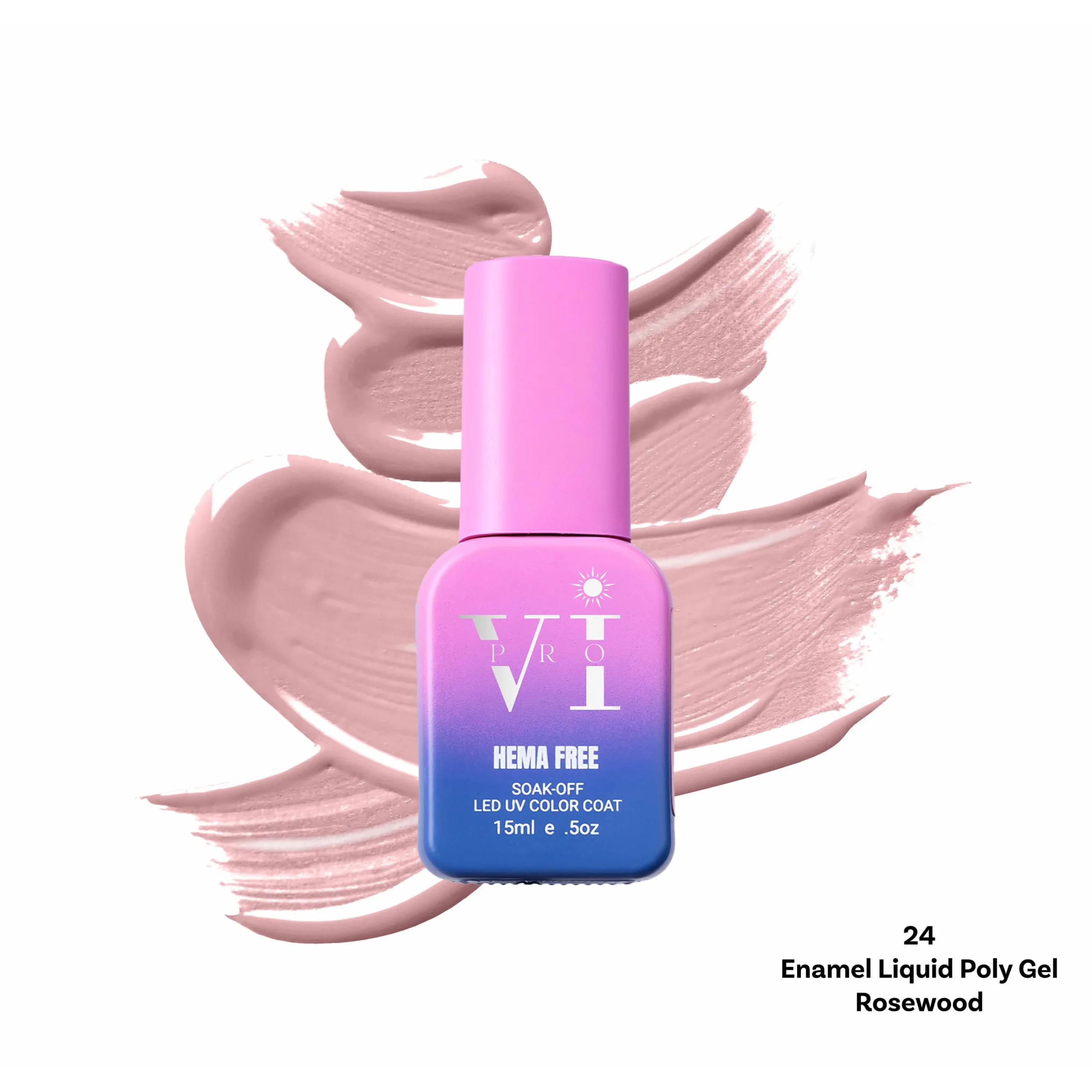 ENAMEL LIQUID POLY GEL 24 ROSEWOOD 15ML